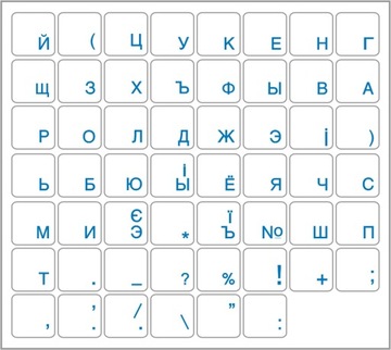Naklejki na klawiaturę CYRYLICA ROSYJSKA UKRAIŃSKA