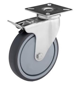 KOŁO 125mm Z HAMULCEM ŁOŻYSKO KULKOWE DO MEBLI PALET NIE RYSUJE KOLO SKRETN