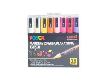 Набор маркеров POSCA PC-5M с плакатной краской в ​​футляре, 16 шт.