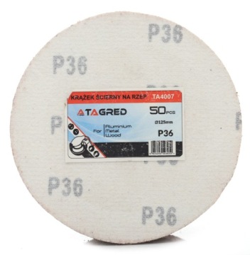 50x АБРАЗИВНЫЕ ДИСКИ 125 САМОКЛЕЯЩИЕСЯ С ЛИПУЧКОЙ 36