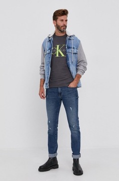 Szary t shirt CALVIN KLEIN JEANS r. S koszulka