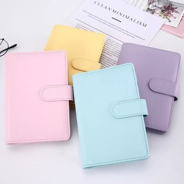 Macaron Color A5 A6 6-кольцевая папка-переплет из искусственной кожи с вкладышами из кожи для ноутбука