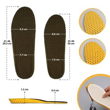 Wkładki butów przeciwpotne amortyzujące plaster miodu miękka 41-46