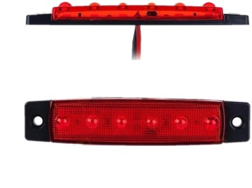ГАБАРИТНЫЙ ФОНАРЬ 6x светодиодов 12/24 В КРАСНЫЙ ГАБАРИТНЫЙ ФОНАРЬ - набор из 4 шт.