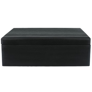 Черный деревянный ящик с крышкой, 40х30х14 см.