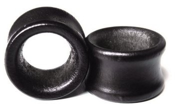 Plug tunel siodłowy saddle drewniany Czarny dąb naturalny 18mm