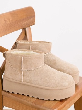 БЕЖЕВЫЕ БОТИНКИ НА УТЕПЛЕННОЙ ПЛАТФОРМЕ 41