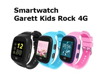 Умные часы Garett Kids Rock 4G RT черные с GPS 4G LTE