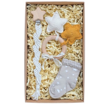LikeMoses Prezent dla niemowlaka box zestaw wyprawkowy baby shower chrzest
