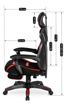Игровое кресло Вращающееся кресло Черный Красный Офисный подставка для ног MAXIMO