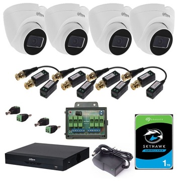DAHUA Zestaw kamer monitoringu CCTV 4x2MPx IR AI