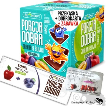 PORCJA DOBRA przekąski dla dzieci KOSTKA + ZABAWKA zestaw MIX SMAKÓW 6szt