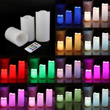 ZESTAW DEKORACYJNYCH ŚWIEC LED Z PILOTEM