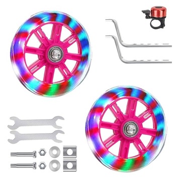 2 x Kółka Podporowe Boczne Świecące Brokatu Do Rowerów Na Kołach 12-20