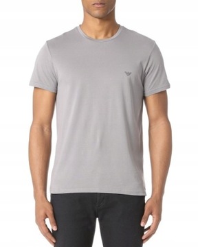 EMPORIO ARMANI Szary Stalowy T-shirt O-neck _ S