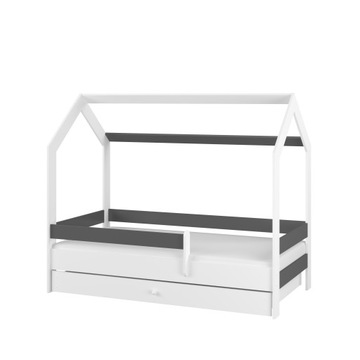 Łóżko dziecięce DOMEK 160x80 + mat +szuf ANTRACYT
