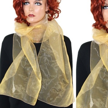 sy6 Elegancki Lekki Szal Apaszka Stare Złoto 31x190