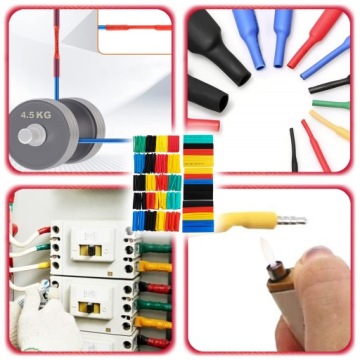 НАБОР 328 ШТ. ТЕРМОУСАДОЧНАЯ ГИЛЬЗА ИЗОЛЯЦИЯ КАБЕЛЬНЫХ ПРОВОД, ЦВЕТНАЯ