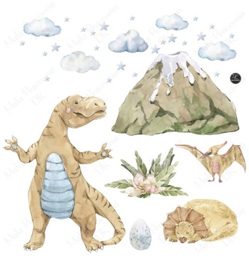 DINOZAURY - NAKLEJKA TYRANOZAUR, PTERANODON S