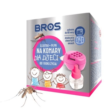 Elektro + Płyn na komary dla dzieci od 1 roku życia Urządzenie 60 nocy Bros