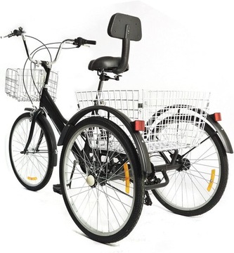 3-КОЛЕСНЫЙ ВЕЛОСИПЕД ДЛЯ ВЗРОСЛЫХ 3-КОЛЕСНЫЕ 24 ФУТА, 6 ПЕРЕДАЧ