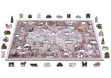 Пазл Дин Лемн The Age of Exploration Map XL, Деревянный город, 1010 деталей