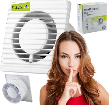 WENTYLATOR ŁAZIENKOWY Ø125 TIMER HIGROSTAT SILENT