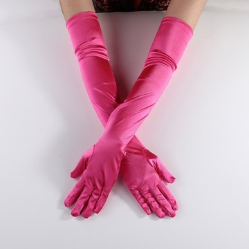 Длинные перчатки для вечеринок, женские атласные перчатки длиной до локтя