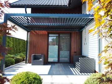 Алюминиевая беседка-пергола 4х4 Антрацит + LED