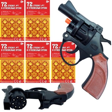 REWOLWER COWBOY PISTOLET NA KAPISZONY HUKOWY + NABOJE SPŁONKA 360 GRATIS