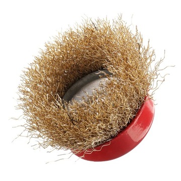 ПЕРЕДНЯЯ ПРОВОЛОЧНАЯ ЩЕТКА С ЛАТУННЫМ ПОКРЫТИЕМ M14 75 мм