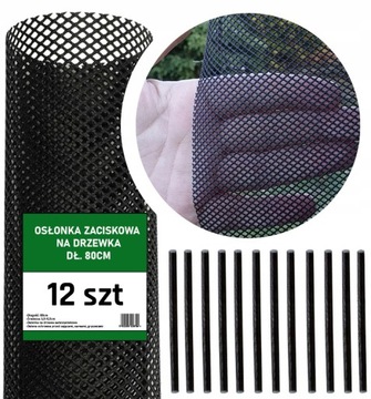 12 szt OSLONKA NA DRZEWKA 80cm SIATKA OCHRONNA drzewek zabezpieczajaca pnie
