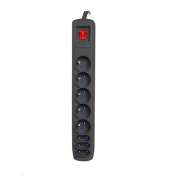 LISTWA ZASILAJĄCA 8-GNIAZD 1,5 M. CZARNA