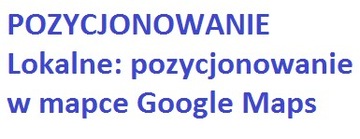 POZYCJONOWANIE LOKALNE: podbicie SEO w Google i Google Maps; efekty analiza