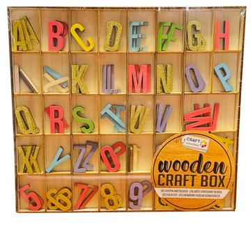Brokat drewniane litery cyfry craft scrapbook