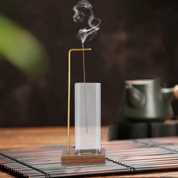 Держатель для ароматических палочек Перевернутая деревянная курильница с квадратным основанием