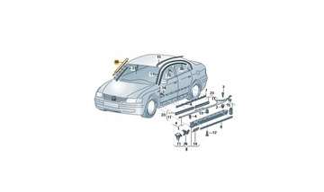 KOMPLET TĚSNĚNÍ OKNO PŘEDNÍ VW PASSAT B5 SUPERB