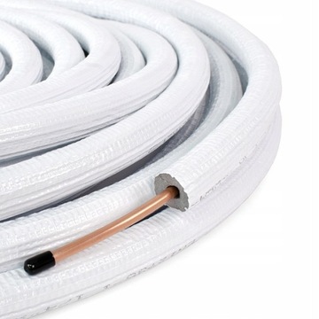 Медная труба для кондиционера в комплекте с розетками 1/4+3/8, 5 метров.