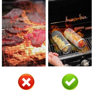 2x КОРЗИНА ДЛЯ ГРИЛЯ, ОВОЩИ КАРТОФЕЛЬ ФРИ, ВРАЩАЮЩАЯСЯ ГРИЛЬНАЯ СЕТКА ДЛЯ ГРИЛЯ 20 СМ