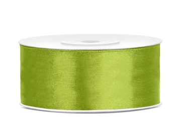TASIEMKA WSTĄŻKA SATYNOWA zielo jabłuszko 25mm/25m