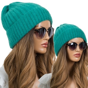 BEANIE Czapka Damska ALPAKA ZIMOWA GRUBA 9 KOLORÓW