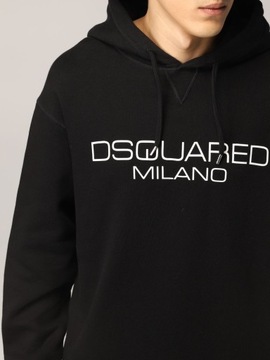 DSQUARED2 Milano markowa włoska bluza z kapturem BLACK roz. XL