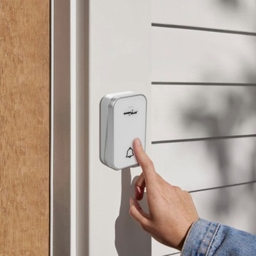 DZWONEK BEZPRZEWODOWY KINETYCZNY 38 MELODII IP44 BIAŁY GREENBLUE GB157 W