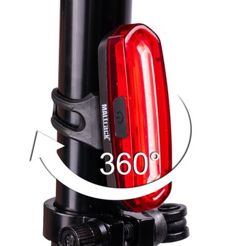 ЗАДНИЙ ВЕЛОСИПЕДНЫЙ ФОНАР СВЕТОДИОДНЫЙ USB-КАБЕЛЬ 120 лм АККУМУЛЯТОР 650 ВРАЩЕНИЕ НА 360 ГРАДУСОВ