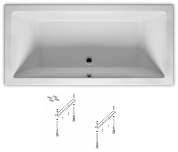 WANNA 160X70 RIHO LUSSO BA57 PROSTOKĄTNA + NÓŻKI
