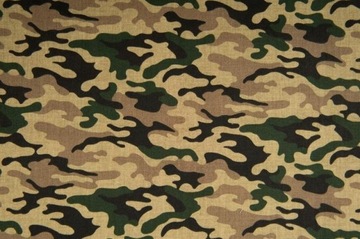 Tkanina bawełniana moro khaki 1 mb. szer. 1,6 m