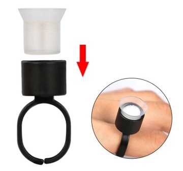 Кольцо-чашка со спонжем для краски для перманентного макияжа РОЗОВАЯ.