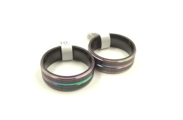 ОБРУЧАЛЬНОЕ КОЛЬЦО Черно-радужная печатка, нержавеющая сталь