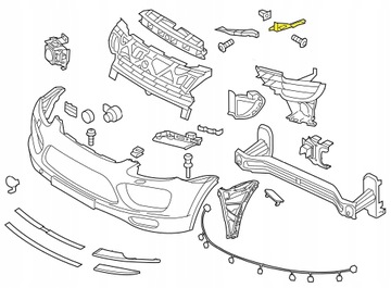 DRŽÁKY NÁRAZNÍKU LEVÉ PORSCHE CAYENNE 7P 10-14R