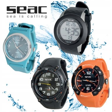 Водонепроницаемые спортивные часы для дайвинга Seac MOVER до 100 м, чёрные и красные